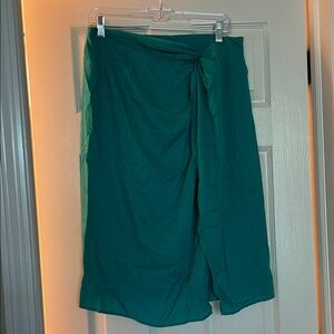Lands' End Island Emerald Green Swim Coverup Wrap Skirt